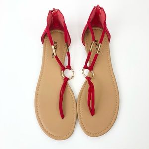 T-Strap Red Sandal
